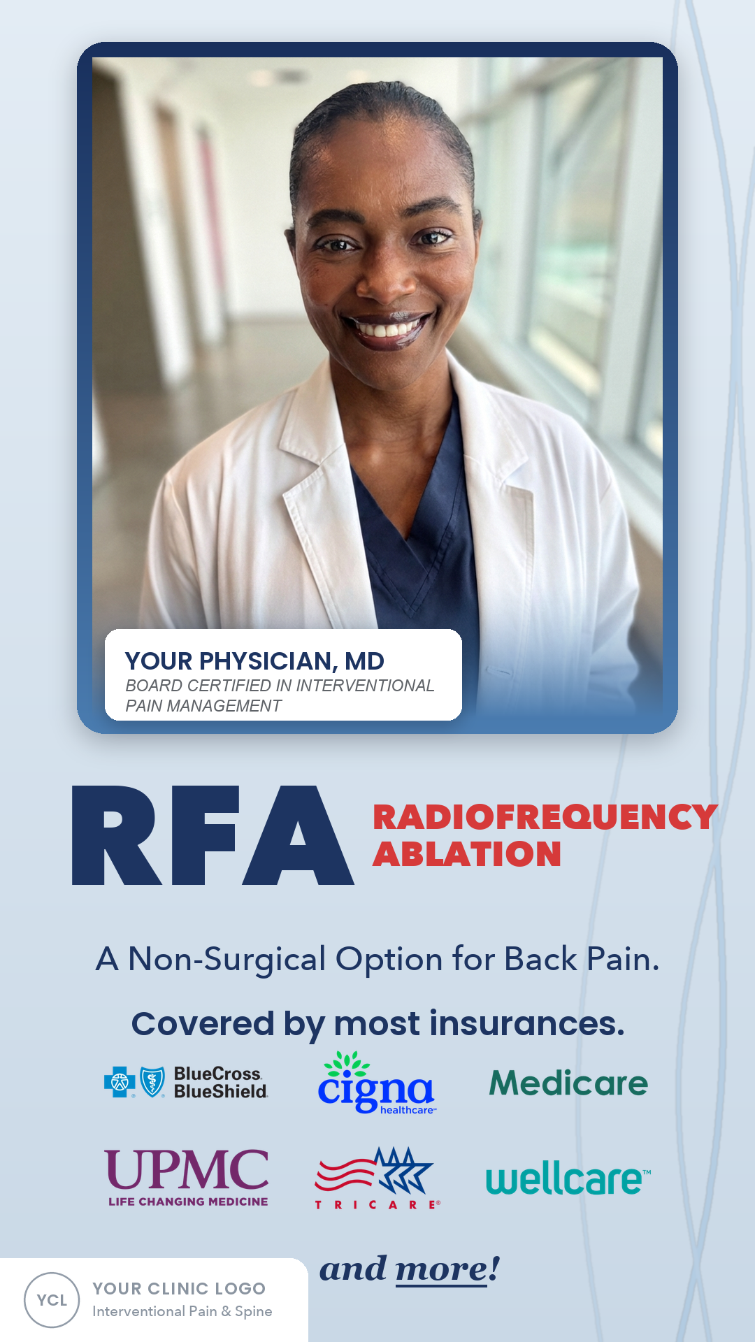 Nurture graphic: your physician and insurance coverage for RFA